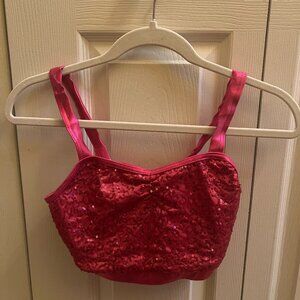 Balera Sequin Dance crop top Hot Pink - Size Small Adult